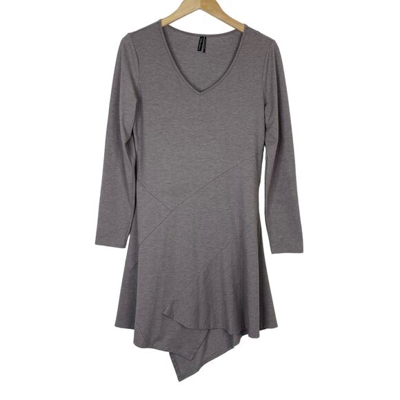 Stella Carakasi Asymmetrical Hem Dress Womens Sz S Long Sleeve Lagenlook Stretch - Picture 2 of 9